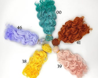 Curly Synthetic doll hair weft to create doll wigs- 15cm length & 100cm width