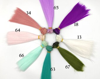 Straight Synthetic doll hair weft to create doll wigs- 15cm length & 100cm width