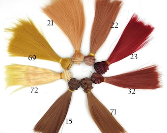 Straight Synthetic doll hair weft to create doll wigs- 15cm length & 100cm width