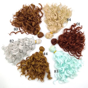 Curly Synthetic doll hair weft to create doll wigs- 15cm length & 100cm width