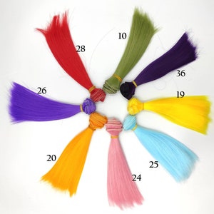 Straight Synthetic doll hair weft to create doll wigs- 15cm length & 100cm width