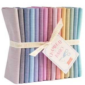 Tilda Chambray Basics Bundle of 15 fabrics- fat quarter and fat eighth option