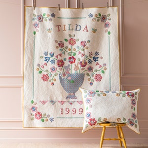 Tilda Jubilee Birthday Quilt kit in dove white- 53in x 66in finished size quilt kit