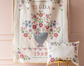 Tilda Jubilee Birthday Quilt kit in dove white- 53in x 66in finished size quilt kit