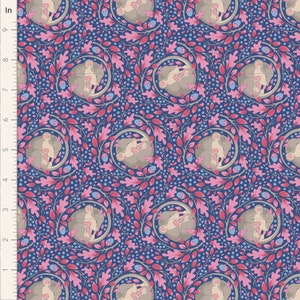 Lot de 5 tissus créatifs bleu/aubergine Tilda Hibernation Fat Quarter image 4