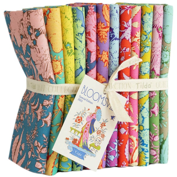 Tilda Bloomsville Fat Quarter, lot de 12 mélangeurs Abloom, tissus pour travaux manuels