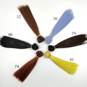 Straight Synthetic doll hair weft to create doll wigs- 15cm length & 100cm width