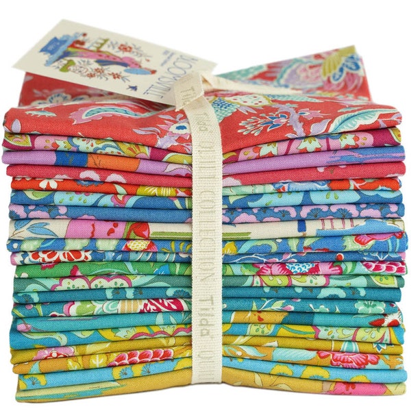 Lot de 20 tissus pour travaux manuels Tilda Bloomsville Fat Quarter ou Fat Eighth