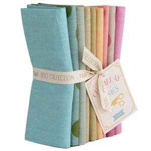 Tilda Chambray Spring Pastells Fat Quarter Bundle mit 9 Bastelstoffen