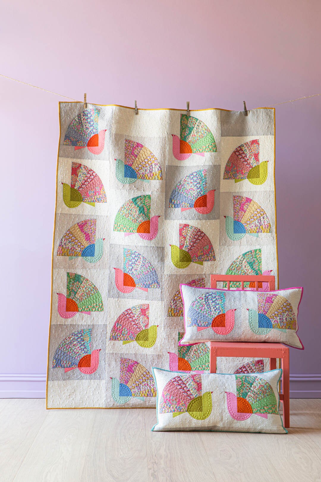 Tilda Pie in the Sky Fan Bird Quilt Kit Optional Batting Etsy