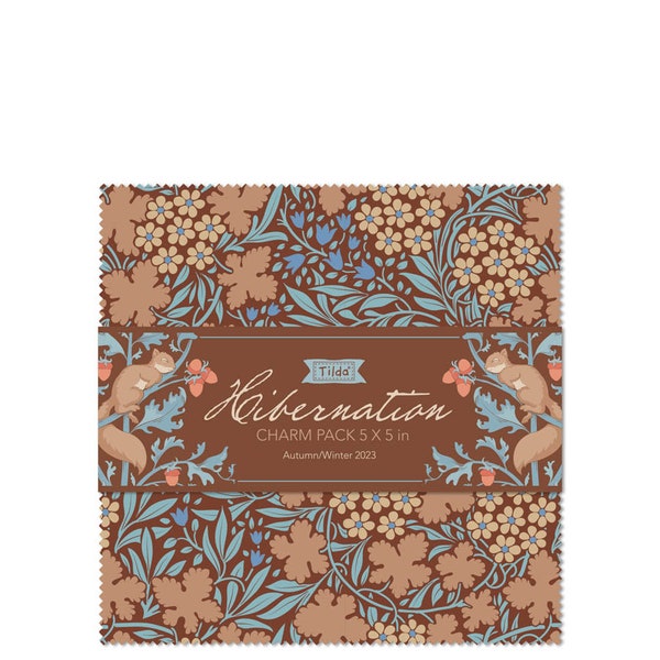 Tilda Hibernation Charm Pack of 40 fabrics 5 in (12,5 cm) squares.