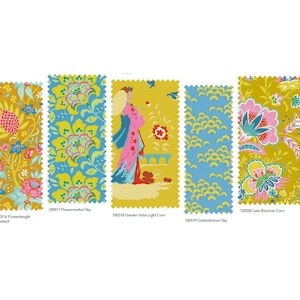 Tilda Bloomsville Corn/Sky fabrics by the meter