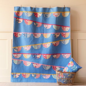 Tilda Jubilee Bunting Quilt kit in cornflower- 61in x 74in finished size quilt kit