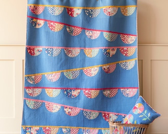 Tilda Jubilee Bunting Quilt kit in cornflower- 61in x 74in finished size quilt kit