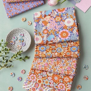 Tilda Wallflower Caramel/Thristle fabrics by the meter