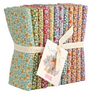 Tilda Wallflower Fat Quarter Bundle of 12 Blender crafting fabrics