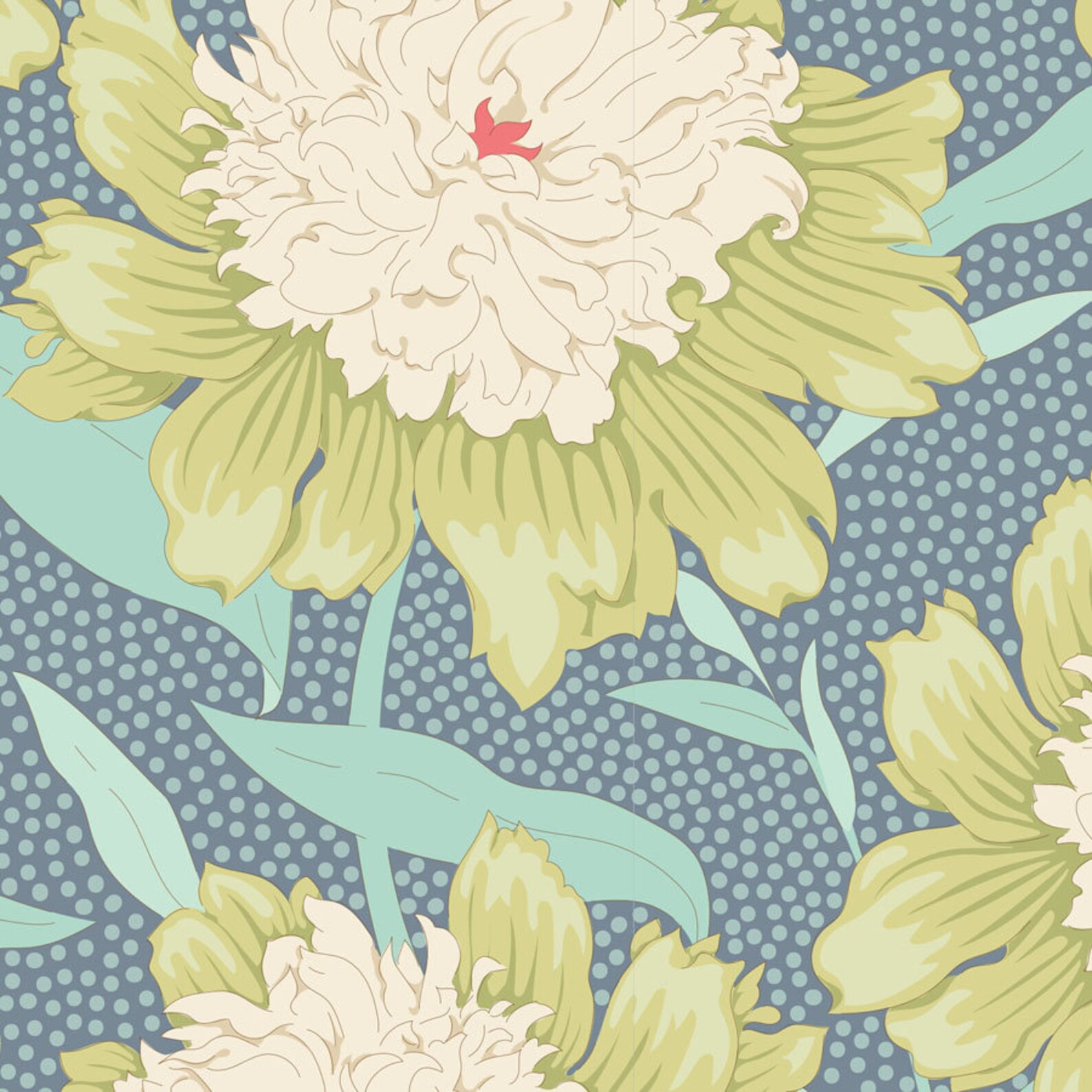 Tilda Gardenlife collection Green/Sage Fabrics by the meter Etsy