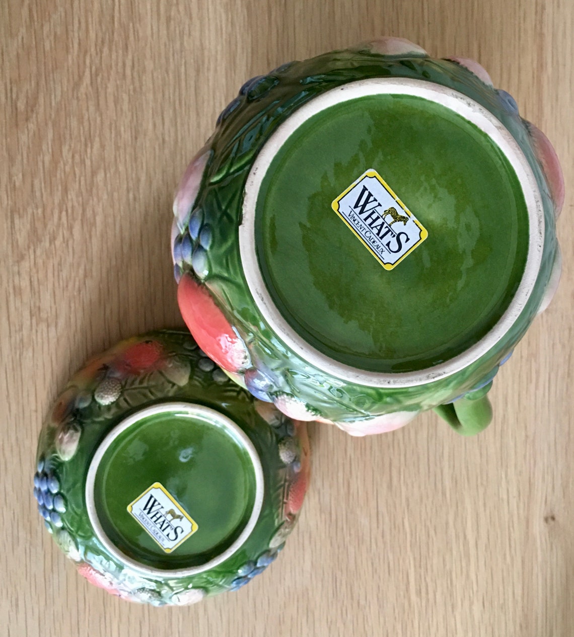 Vintage Novelty Fruit Juice Milk Jug and Bowl 3D Embossed Etsy