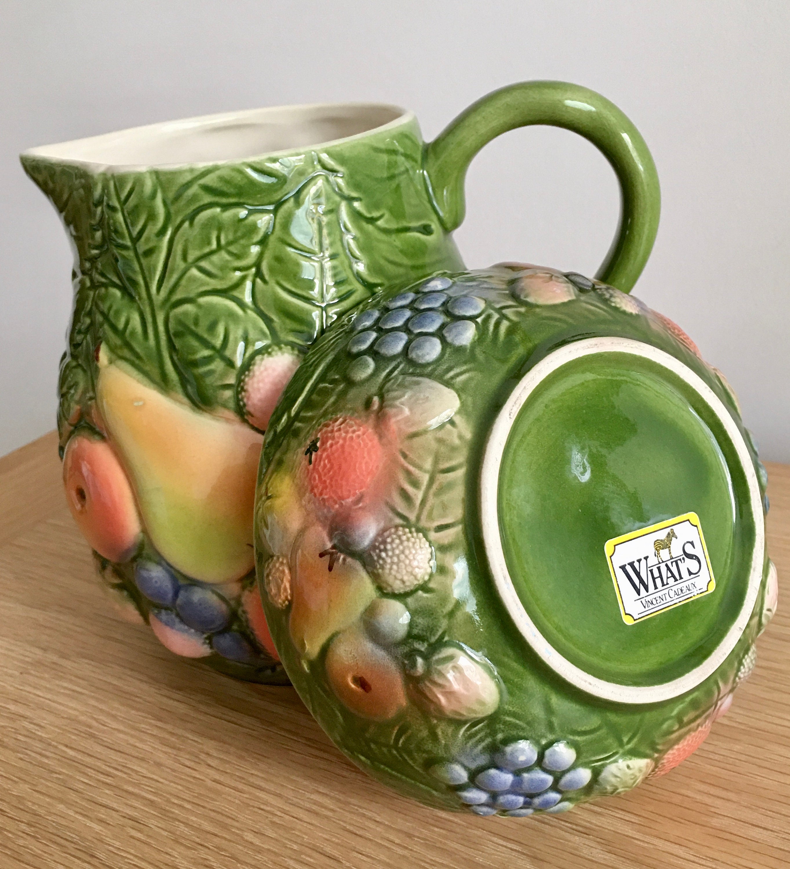 Vintage Novelty Fruit Juice Milk Jug and Bowl 3D Embossed Etsy UK