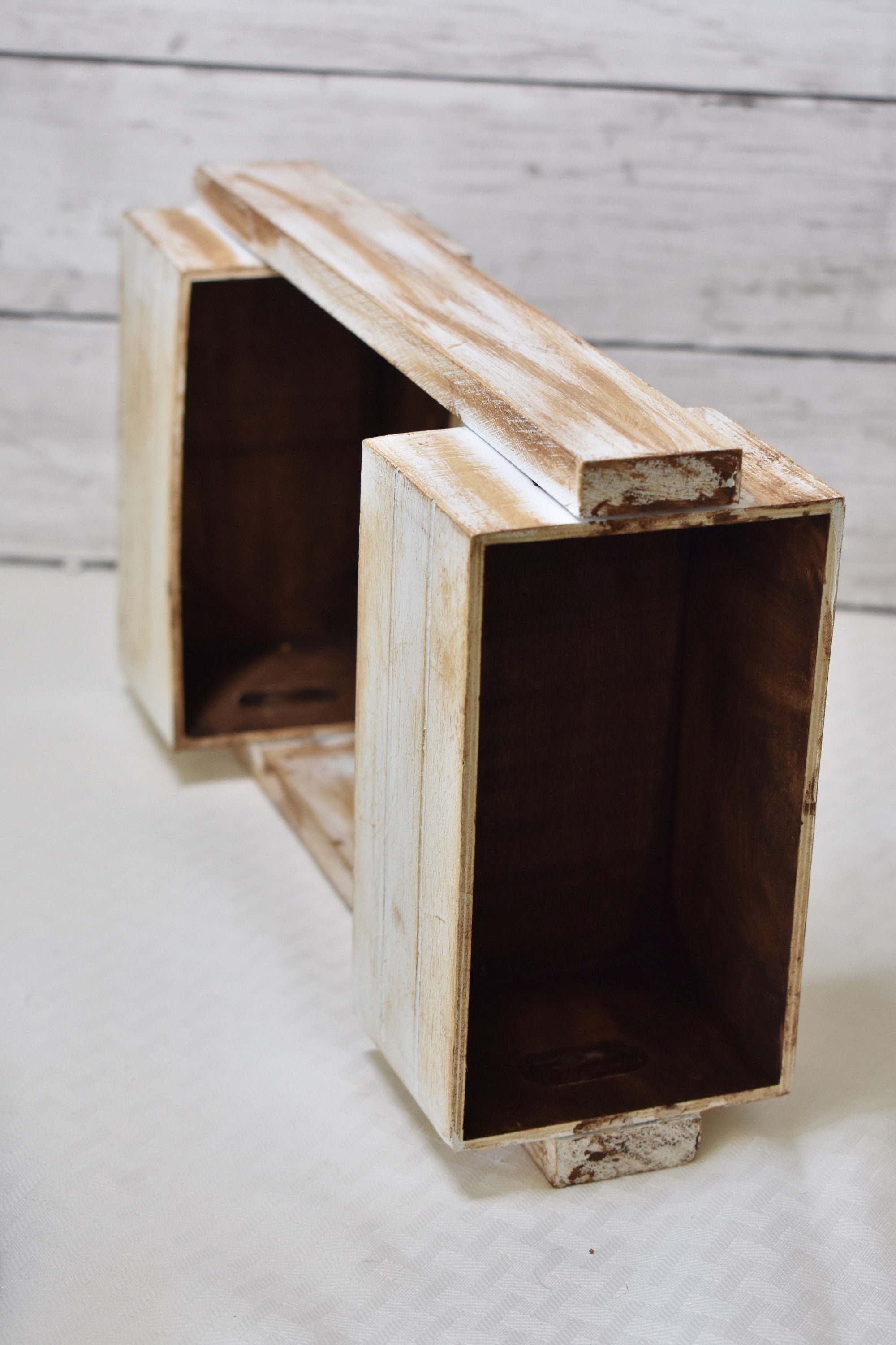 Two Tiered Display Boxes, Wooden Display Boxes, Antiqued Boxes, Wooden ...