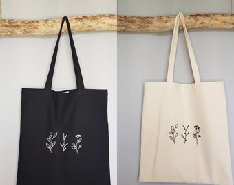 Tote bag / tote bag brodé/ brodé / broderie / tote bag avec broderie / brodé à la main / tote bag fait main