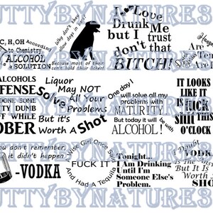 Bere decalcomanie Tequila Vodka Shot Ubriaco Postumi di una sbornia Liquore Cane Alcool Bundle Cricut SVG PNG Pen Wrap Glitter Divertente Epoxy Cut File Burst