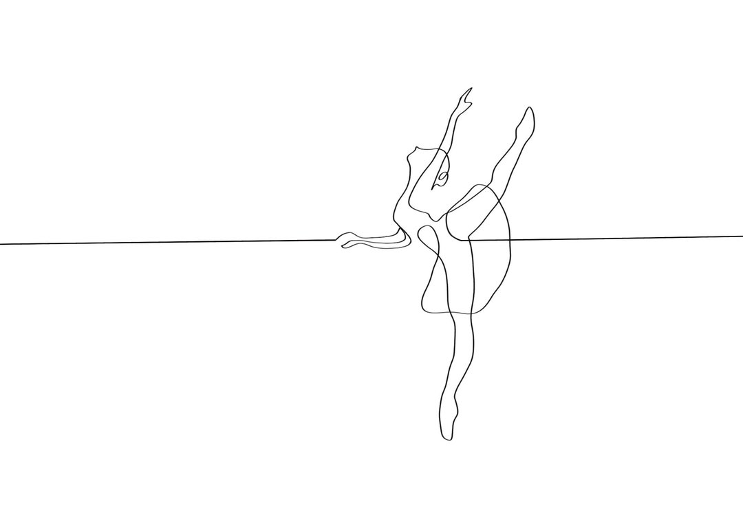 Modern Line Ballet Dancer Digital Print Etsy