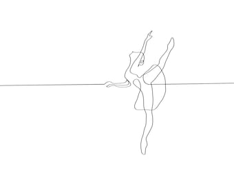 Impressão digital de bailarina de linha moderna