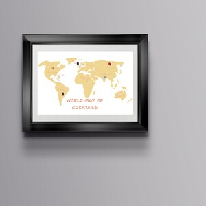 Carte mondiale des cocktails téléchargement numérique