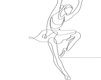 Impressão digital de bailarina de linha moderna