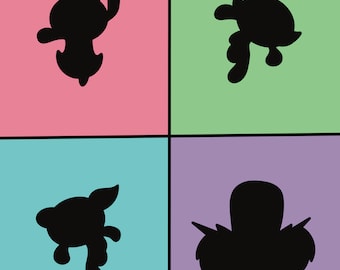 Impressão digital em bloco colorido PowerPuff Girls