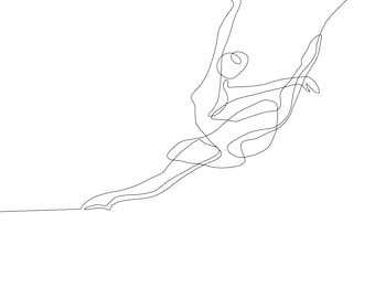 Impressão digital de bailarina de linha moderna