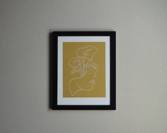 One Line Wall Art, Female Line Drawing, 2D Paper Line Art, Abstract Line Poster, Modern Line Drawing