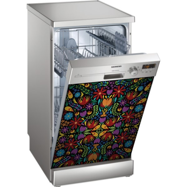 Introducing our Dishwasher Magnetic Cover adorned with Colorful, Bright Flowers!