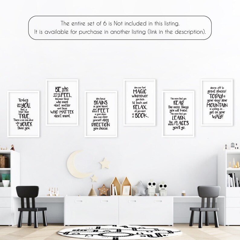 Reading Nook Kids Wall Art Black and White Book Quote Reading Etsy