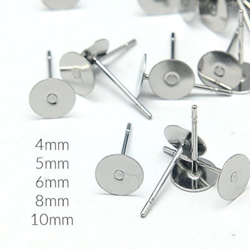 6x12mm Earring Stud Posts Surgical Grade Stainless Steel - Etsy