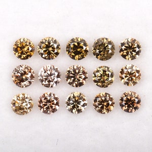 0.58 CT, 2.2 MM, Fancy Color Round Brilliant Cut Minimal Diamond, Engagement Ring Jewelry Diamond, Best Price Diamond [15 pcs] OM4970