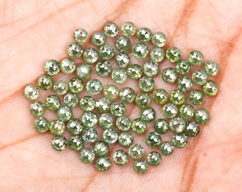 2.4 To 2.5 MM | Natural Loose Diamond | Fancy Green Diamond | Round Rose Cut Diamond | Fancy Diamond For Engagement Ring, Earring & Pendant