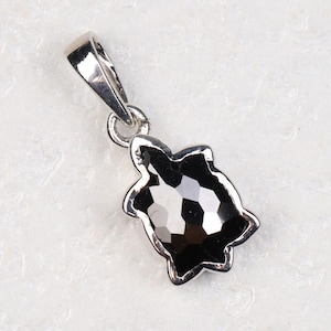 Schwarze Meeresschildkröte Anhänger Halskette, Vintage Sterling Silber Anhänger der Schwarzen Schildkröte, Minimalist Halskette, Zierliche Anhänger Für Frauen Anhänger Charme