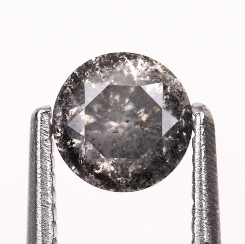 Best Price Diamond |OM4718 Engagement Ring Jewelry Diamond Salt and Pepper Round Brilliant Cut Minimal Diamond 5.3 MM Diameter 0.72 CT