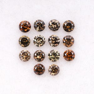 0.45 CT, 1.9 MM Natural Loose Diamond, Brown Color Diamond, Round Brilliant Cut Diamond | Fancy Diamond For Earrings & Wedding Band | OM9185