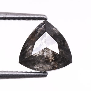 0.63 CT, 5.4 X 5.1 MM, Salt And Pepper Diamond, Trillion Cut Diamond, Natural Loose Diamond, Handcrafted Jewelry Making Diamond | OM6656
