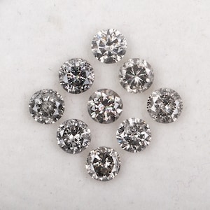 1.72 CT, 3.6 MM Natural Diamond, Loose Diamond, Salt And Pepper Diamond, Round Brilliant Cut Diamond, Conflict Free Diamond Ring | OM4665