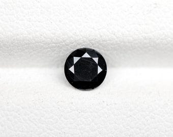 0.57 CT, 5.5 MM, Round Brilliant Cut Diamond, Natural Black Moissanite, Black Round Shape Loose Moissanite Stone For Solitaire Ring | OM8330