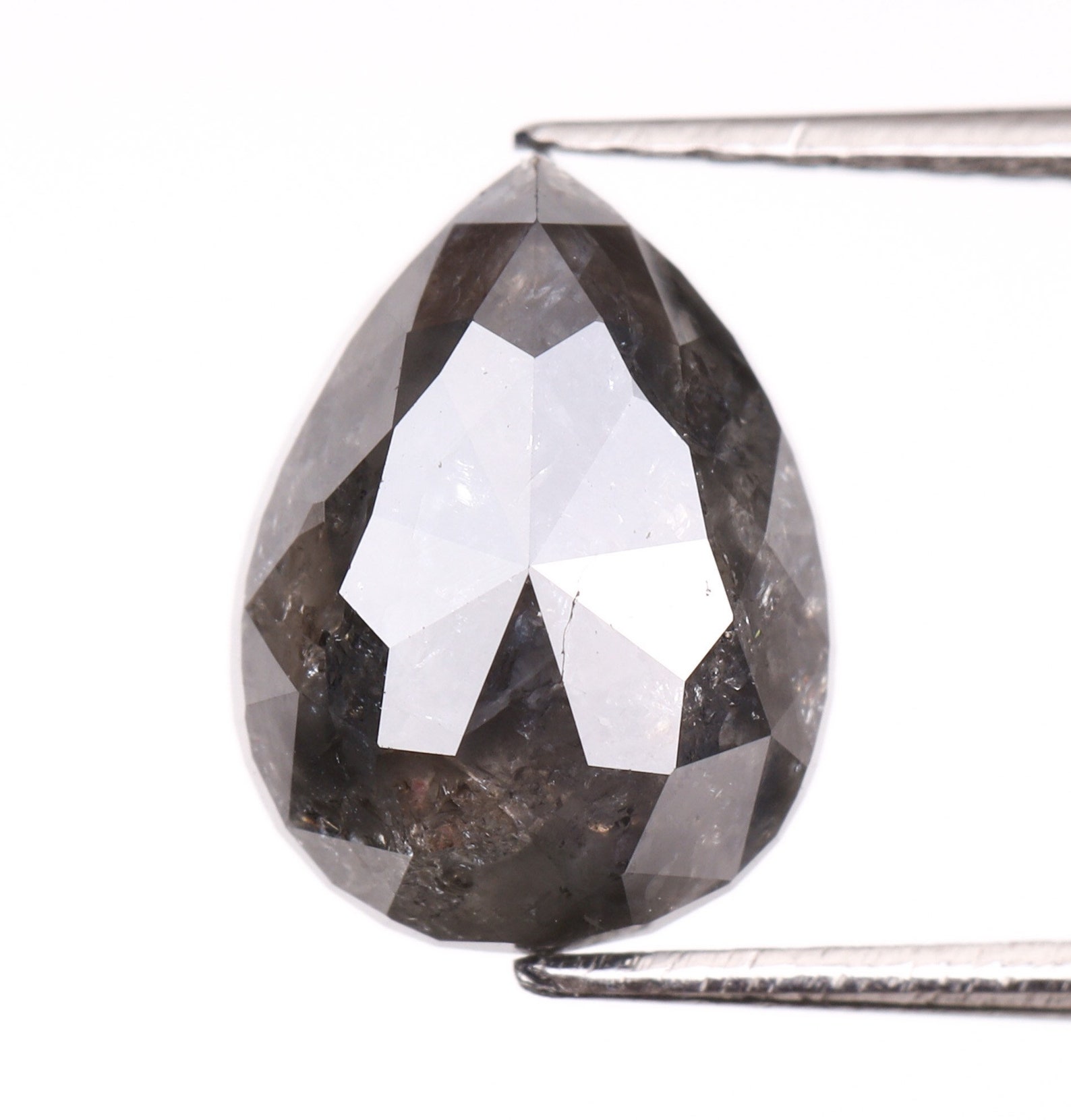 1.62 CT 8.4 X 6.3 MM Salt and Pepper Diamond Pear Shape Etsy