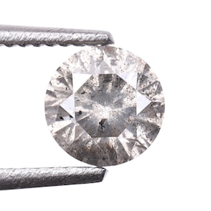 0.38 CT, 4.4 MM | Natural Loose Diamond | Salt And Pepper Diamond | Round Brilliant Cut Diamond For Wedding Ring & Engagement Ring | OM7417