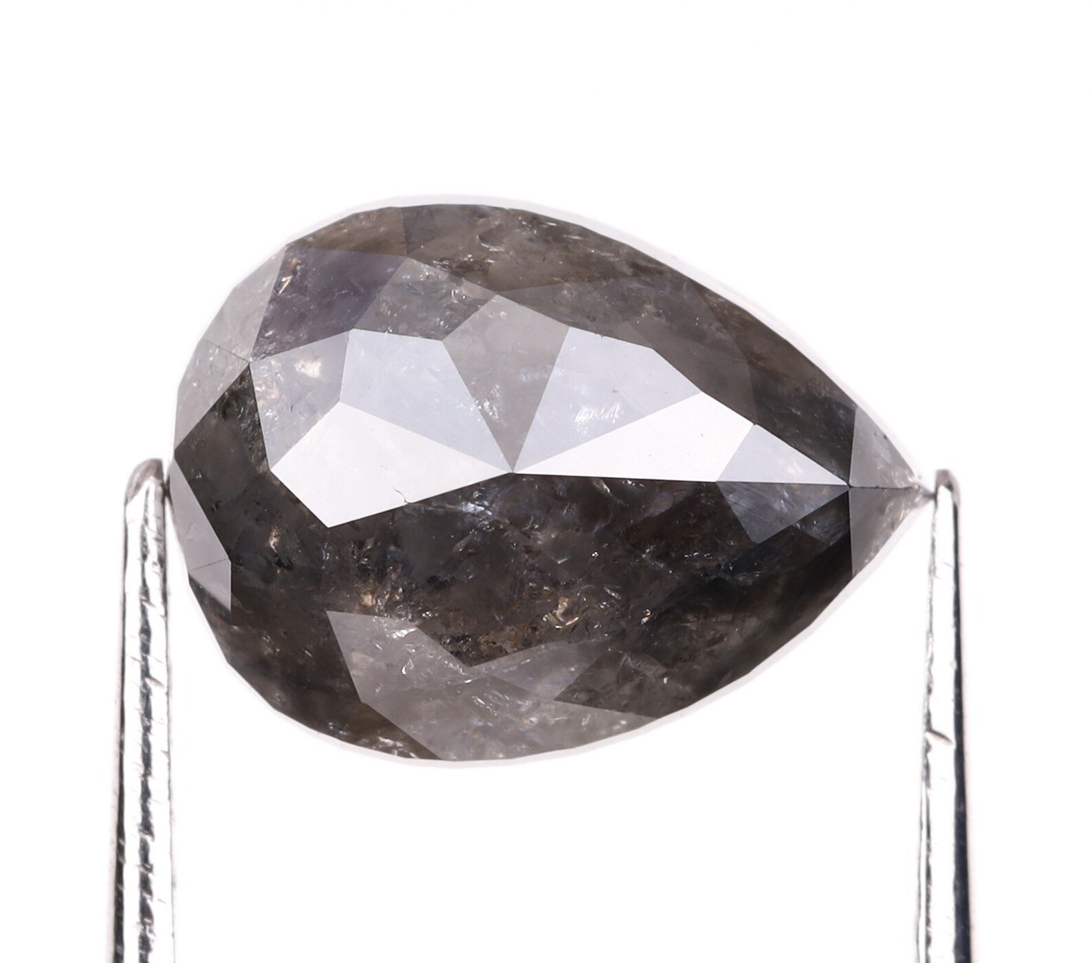 1.62 CT 8.4 X 6.3 MM Salt and Pepper Diamond Pear Shape Etsy