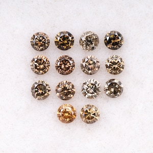 0.38 CT, 1.8 MM | Natural Loose Diamond, Fancy Color Diamond, Round Brilliant Cut Diamond Brown Diamond For Earrings And Wedding Band OM9186