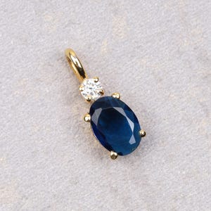 Blue Sapphire Pendant | Oval Blue Sapphire Necklace | September Birthstone Necklace | Gold Sapphire Necklace | Minimalist Sapphire Pendant