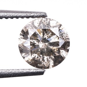 0.48 CT, 4.8 MM | Natural Loose Diamond | Salt And Pepper Round Brilliant Cut Diamond | Conflict Free Diamonds For Engagement Ring & Pendant